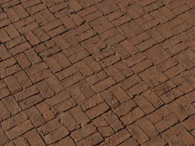 Old Clay Brick Pavers Floor Texture