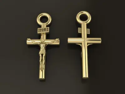 JESUS CROSS PENDANT SMALL SIZE 3D print model
