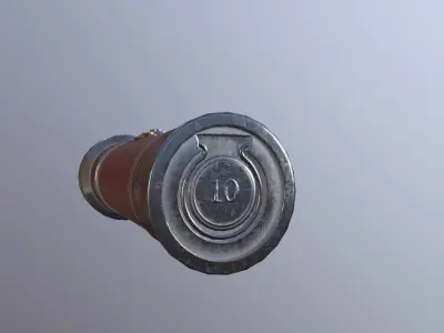 Flashlight Game Ready metal bottle Low-poly 3D model