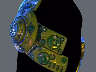 Gas mask helmet 3d model scifi Low-poly Low-poly 3D model 34
