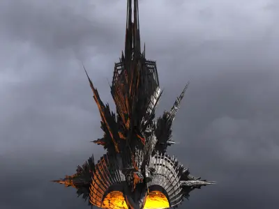 Mordor Gate mountain tower spine  3D model