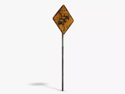 Damaged Traffic Jam Sign 3D model
