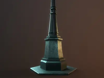 Street Lamp Low-poly 3D model 10