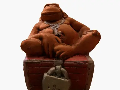 Vase Monkey Low-poly 3D model