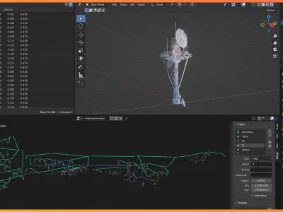 Procedural Antenna Radar Generator For Blender Geometry Nodes Low-poly 3D model