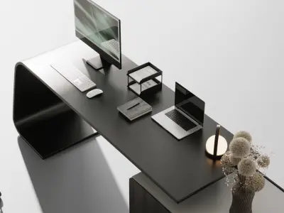 Reception desk - office furniture 09 Low-poly 3D model