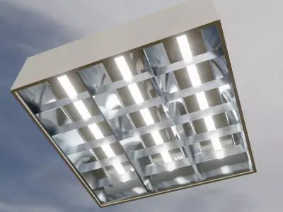 Fluorescent light Free low-poly 3D model