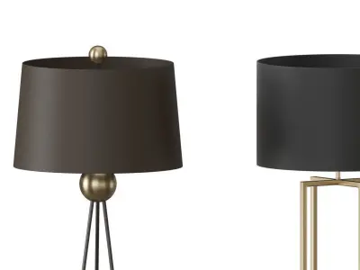 floor lamp set 01 3D model