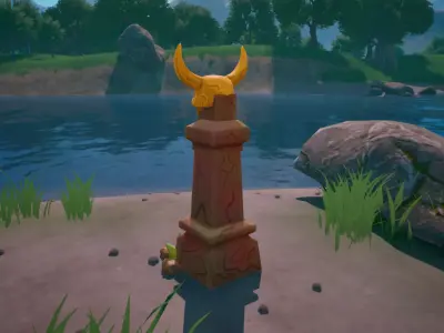 Stylized Skull Totem PBR Game Ready Low-poly 3D model
