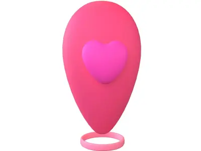 Love Location Tag Icon v1 001 Low-poly 3D model