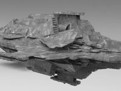 Sci-Fi Stealth Ship 2 3D model