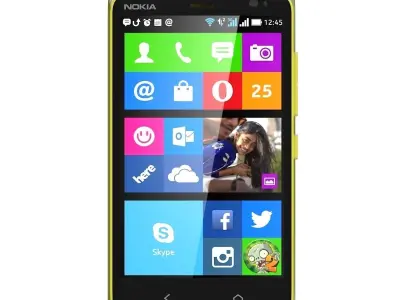 Nokia X2 Dual SIM yellow 3D model