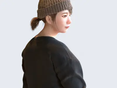 Posed Asian Casual Woman - 5 Pack 5 - C1-F5M 3D model