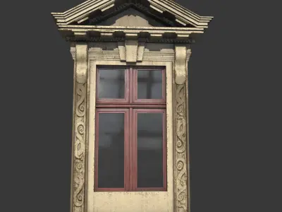 Classic Cartoon style of PBR Modular Windows Collection 1 Low-poly 3D model