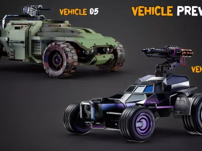 15 Game-Ready Sci-Fi Vehicle  and Texture   Vol 03 Low-poly 3D model