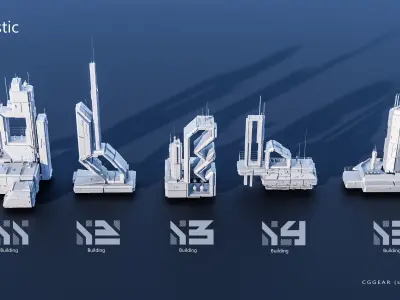 Futuristic City building Pack vol 03 3D model
