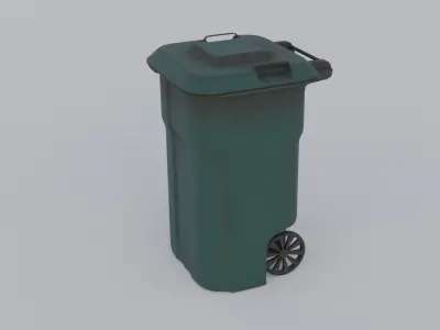 Dustbin Low-poly 3D model