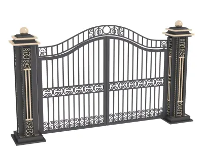 European style iron gate 3D model