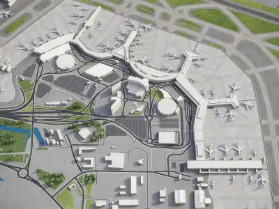 Stockholm - Arlanda Airport Low-poly 3D model