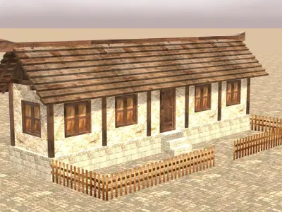 Fantasy Low Poly Medieval House Pack for RPG Environments Low-poly 3D model