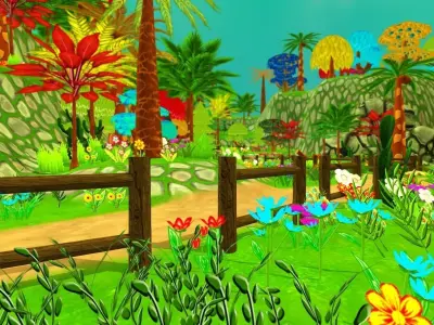 Toon Forest Environments Low-poly 3D model