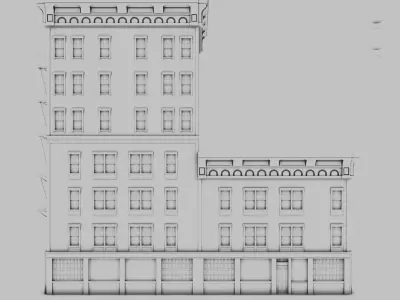 building 02 low poly Low-poly 3D model