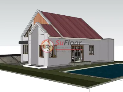 House 9x12m code 546 - Sketchup 3D model 3D model 3D model