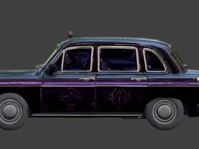 Gothic Horror Coffin Taxi 3D Model Low-poly 3D model