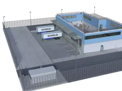 Warehouse Low-poly 3D model 15
