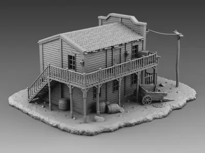 Old saloon 3D print model