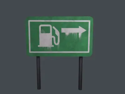 Gas station signboard 3D Model Low-poly 3D model