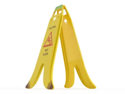 Folding Sign Wet Floor 3D model