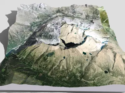 Mountain landscape Mount Astorg 3354m Spain 3D model