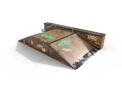 SK8 Ramp Rail PBR Textures Low-poly 3D model