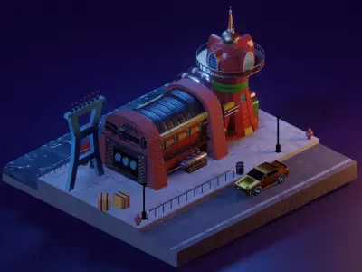 Planet Express - Futurama  Low-poly 3D model