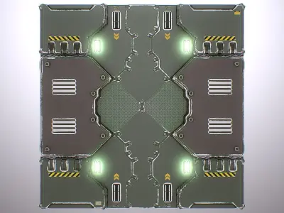 PBR Sci-Fi Spaceship Texture 63 Low-poly 3D model