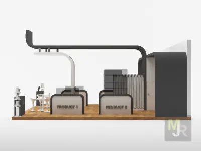 Stand 4 floor plan of gym 3D model