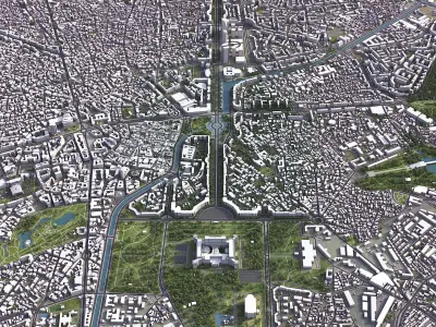Bucharest - 3D City Model Low-poly 3D model