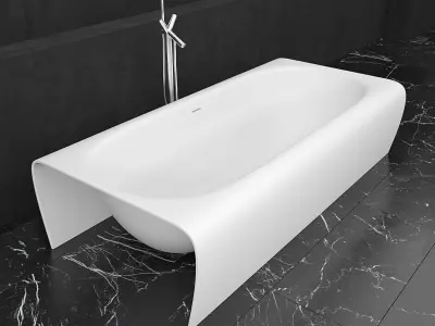 Bath collection 3 modern bathroom with bathtub and wall 3D Model Pack