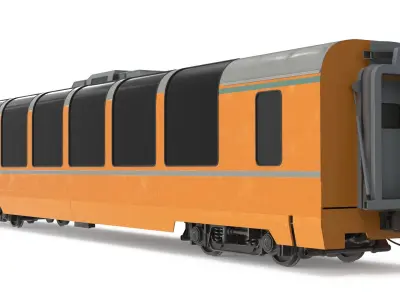  Open-Window Railcar for Scenic Routes First Class Yellow Simplified 