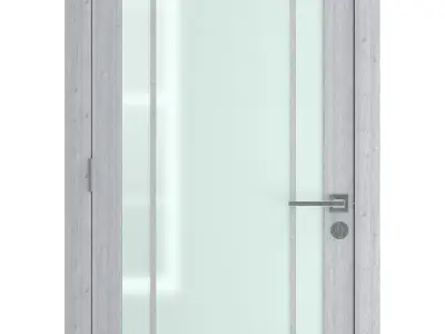 Door-034 door with glass panels 3D model
