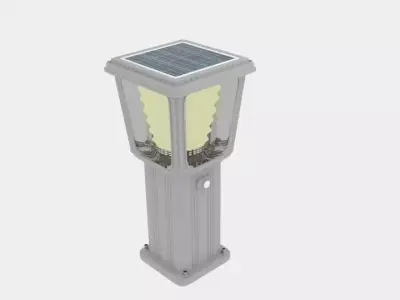 Solar Bollard Garden Light 3D model