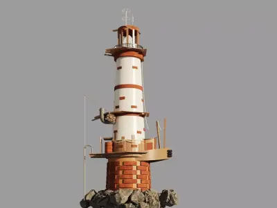 Lighthouse beacon pharos 3D model