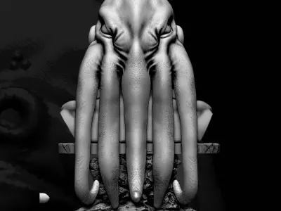 Bust sculpture of Cthulhu 3D print model