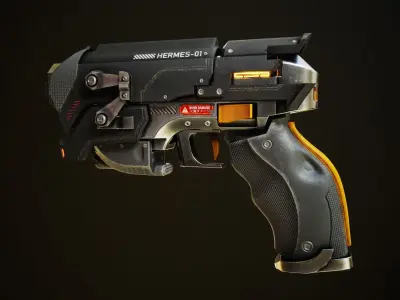 Service Laser Weapon HERMES-01 Low-poly 3D model