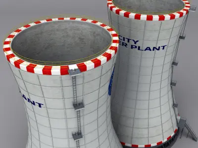 Cooling Tower Power Plant interior 3D model