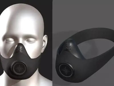 Gas mask respirator scifi futuristic  Low-poly 3D model