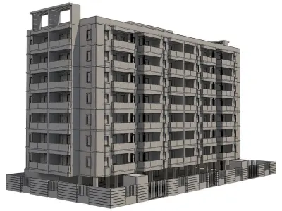 Apartment Building 14 3D model