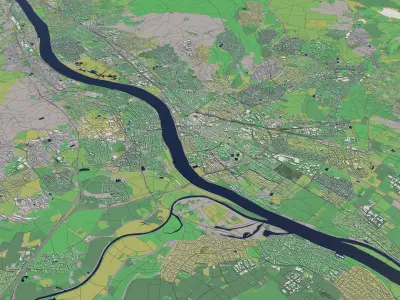 Bonn Germany 30x30km 3D City Map 3D model