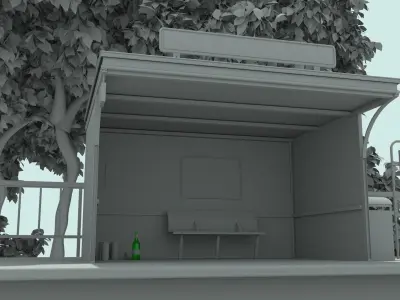 anime train stop  3D model